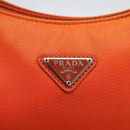 PRADA Accessory Pouch Nylon Orange Silver Auth 158663V-19