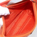 PRADA Accessory Pouch Nylon Orange Silver Auth 158663V-10