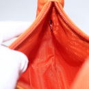 PRADA Accessory Pouch Nylon Orange Silver Auth 158663V-22