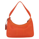 PRADA Accessory Pouch Nylon Orange Silver Auth 158663V-2