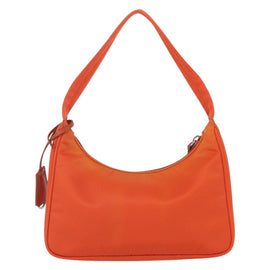 PRADA Accessory Pouch Nylon Orange Silver Auth 158663V - 0