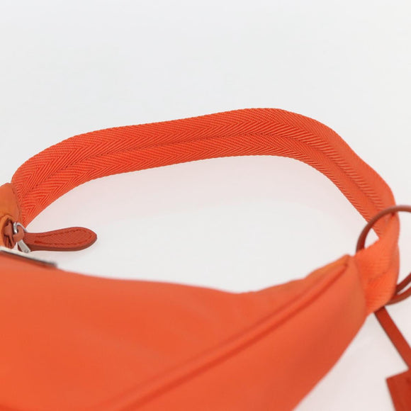 PRADA Accessory Pouch Nylon Orange Silver Auth 158663V
