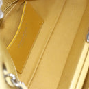 CHANEL Mademoiselle Chain Shoulder Bag Calf Skin Yellow Silver CC Auth 158678V-17