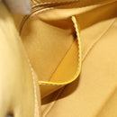 CHANEL Mademoiselle Chain Shoulder Bag Calf Skin Yellow Silver CC Auth 158678V-20