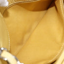 CHANEL Mademoiselle Chain Shoulder Bag Calf Skin Yellow Silver CC Auth 158678V-21