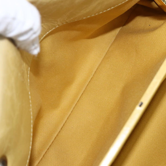 CHANEL Mademoiselle Chain Shoulder Bag Calf Skin Yellow Silver CC Auth 158678V