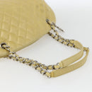 CHANEL Mademoiselle Chain Shoulder Bag Calf Skin Yellow Silver CC Auth 158678V-7