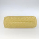 CHANEL Mademoiselle Chain Shoulder Bag Calf Skin Yellow Silver CC Auth 158678V-9