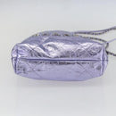 CHANEL Chain Chanel 22 Mini Hand Bag Leather 2way Purple CC Auth 158680SM-6