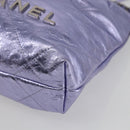 CHANEL Chain Chanel 22 Mini Hand Bag Leather 2way Purple CC Auth 158680SM-10