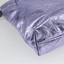 CHANEL Chain Chanel 22 Mini Hand Bag Leather 2way Purple CC Auth 158680SM-19