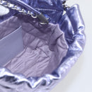 CHANEL Chain Chanel 22 Mini Hand Bag Leather 2way Purple CC Auth 158680SM-23