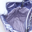 CHANEL Chain Chanel 22 Mini Hand Bag Leather 2way Purple CC Auth 158680SM-24