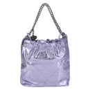 CHANEL Chain Chanel 22 Mini Hand Bag Leather 2way Purple CC Auth 158680SM-3