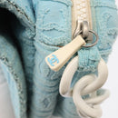 CHANEL Plastic Chain Shoulder Bag Pile Light Blue Silver CC Auth 158681V-22
