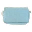 CHANEL Plastic Chain Shoulder Bag Pile Light Blue Silver CC Auth 158681V-2