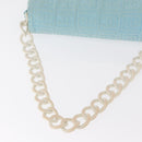 CHANEL Plastic Chain Shoulder Bag Pile Light Blue Silver CC Auth 158681V-6