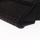 BOTTEGA VENETA INTRECCIATO Shoulder Bag Satin Black Gold Auth 158685-14