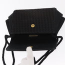 BOTTEGA VENETA INTRECCIATO Shoulder Bag Satin Black Gold Auth 158685-10