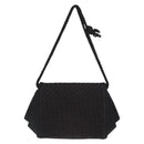 BOTTEGA VENETA INTRECCIATO Shoulder Bag Satin Black Gold Auth 158685-2