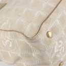CHANEL New Travel Line Tote Bag Beige Gold CC Auth 158686-14