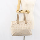 CHANEL New Travel Line Tote Bag Beige Gold CC Auth 158686-23