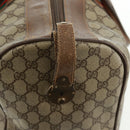 GUCCI GG Supreme Web Sherry Line Boston Bag PVC Beige Gold Auth 158687-19