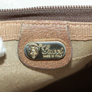 GUCCI GG Supreme Web Sherry Line Boston Bag PVC Beige Gold Auth 158687-22