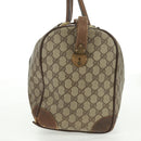 GUCCI GG Supreme Web Sherry Line Boston Bag PVC Beige Gold Auth 158687-4