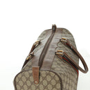 GUCCI GG Supreme Web Sherry Line Boston Bag PVC Beige Gold Auth 158687-6