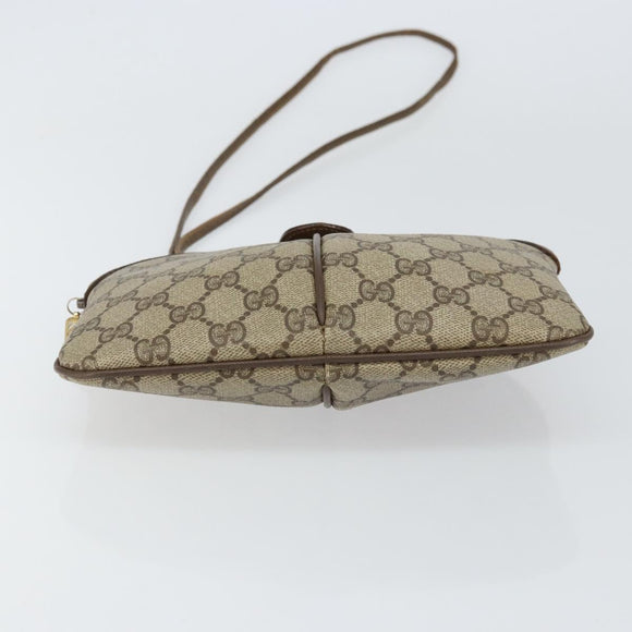 GUCCI GG Supreme Web Sherry Line Bag PVC Beige Gold 904 02 047 Auth 158689