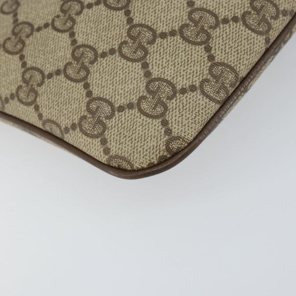GUCCI GG Supreme Web Sherry Line Bag PVC Beige Gold 904 02 047 Auth 158689