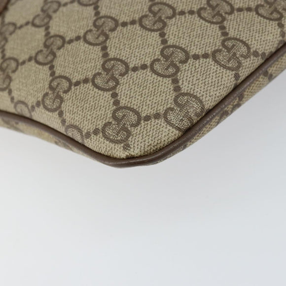 GUCCI GG Supreme Web Sherry Line Bag PVC Beige Gold 904 02 047 Auth 158689