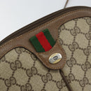 GUCCI GG Supreme Web Sherry Line Bag PVC Beige Gold 904 02 047 Auth 158689-15