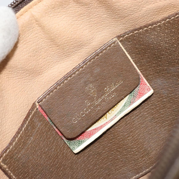 GUCCI GG Supreme Web Sherry Line Bag PVC Beige Gold 904 02 047 Auth 158689