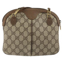 GUCCI GG Supreme Web Sherry Line Bag PVC Beige Gold 904 02 047 Auth 158689-3