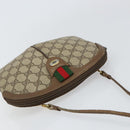 GUCCI GG Supreme Web Sherry Line Bag PVC Beige Gold 904 02 047 Auth 158689-6