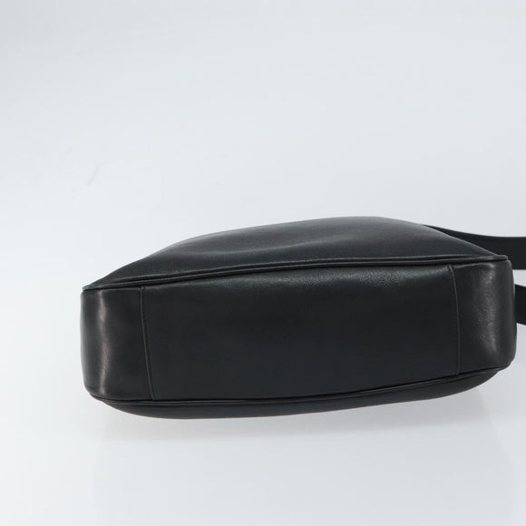 GUCCI Bamboo Shoulder Bag Leather 2way Black Gold 001 3444 1638 Auth 158690