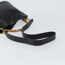 GUCCI Bamboo Shoulder Bag Leather 2way Black Gold 001 3444 1638 Auth 158690-8