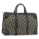 Christian Dior Trotter Canvas Boston Bag Navy Silver Auth 158691-1