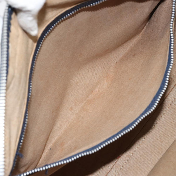 Christian Dior Trotter Canvas Boston Bag Navy Silver Auth 158691