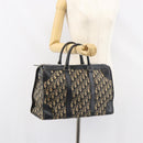 Christian Dior Trotter Canvas Boston Bag Navy Silver Auth 158691-20