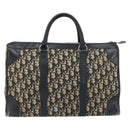 Christian Dior Trotter Canvas Boston Bag Navy Silver Auth 158691-3