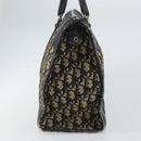 Christian Dior Trotter Canvas Boston Bag Navy Silver Auth 158691-4