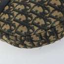 Christian Dior Trotter Canvas Shoulder Bag Navy Gold Auth 158694-11