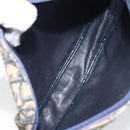 Christian Dior Trotter Canvas Shoulder Bag Navy Gold Auth 158694-17