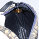 Christian Dior Trotter Canvas Shoulder Bag Navy Gold Auth 158694-18