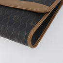 Christian Dior Honeycomb Canvas Chain Shoulder Bag PVC Black Gold Auth 158695-10