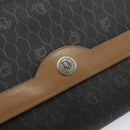 Christian Dior Honeycomb Canvas Chain Shoulder Bag PVC Black Gold Auth 158695-14