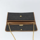 Christian Dior Honeycomb Canvas Chain Shoulder Bag PVC Black Gold Auth 158695-15